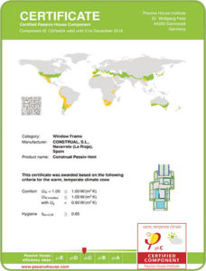 Certificate Passive House Componet